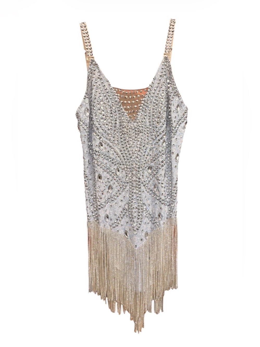 Mew Mew Dinella spaghetti fringe embellished body suit NWT